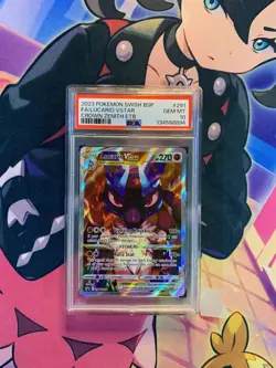 POKEMON CARD LUCARIO VSTAR 2023 SWSH BLACK STAR PROMO CROWN ZENITH #291 PSA 10 - Image 1
