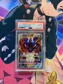 POKEMON CARD LUCARIO VSTAR 2023 SWSH BLACK STAR PROMO CROWN ZENITH #291 PSA 10 - Image 2