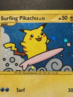 Pokemon Pikachu TCG Surfing Holo Card 114/111 Rising Rivals Secret Rare - Image 3