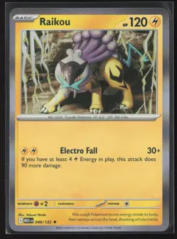 Raikou Rare ME01: Mega Evolution 048/132 NM Pokemon Card Holo - Image 1