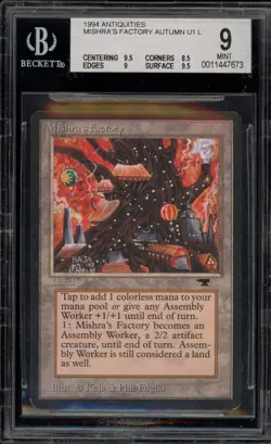 Magic The Gathering MTG Mishra's Factory Autumn Antiquities BGS 9 Mint - Image 1
