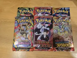 Pokemon LOT of 6 Sealed Packs – Surging Sparks, Destined Rivals, Phatsmal Flames - Image 4