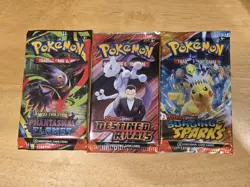 Pokemon LOT of 6 Sealed Packs – Surging Sparks, Destined Rivals, Phatsmal Flames - Image 5