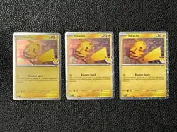 (3) 2026 Pokemon Day 30th Anniversary Stamped Pikachu Promo 051/162 - Image 1