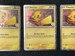 (3) 2026 Pokemon Day 30th Anniversary Stamped Pikachu Promo 051/162 - Image 3