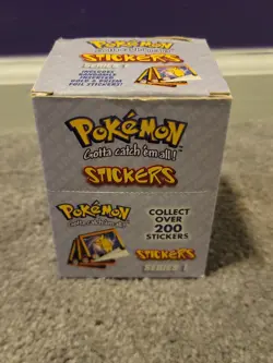 1999 Artbox Pokemon Series 1 Sticker Box - 30 Packs Sealed / Box Opened/damage 601139116206 - Image 1