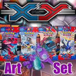 Pokemon XY Base Booster Pack Blister - 4 Factory Sealed Sleeved Packs Art Set - Image 1
