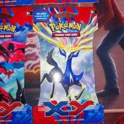 Pokemon XY Base Booster Pack Blister - 4 Factory Sealed Sleeved Packs Art Set - Image 5