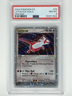 2003 Pokemon EX Ruby & Sapphire EX Dragon Latias EX Holo 93/97 PSA 8 - Image 1