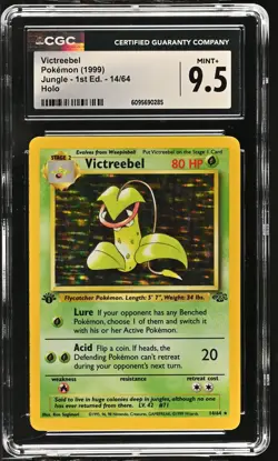Pokemon TCG GRADED 1999 Victreebel 14/64 Jungle 1st Edition Holo MINT+ 9.5 ENG - Image 1