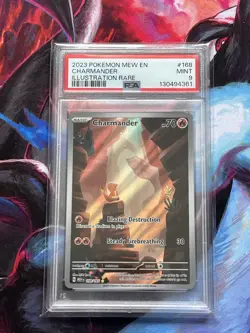 Pokemon Charmander 168/165 Scarlet & Violet 151 Illustration Rare PSA 9 English - Image 2