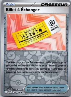 Carte Pokemon Dresseur Billet a Echanger 156/159 Reverse - 2025 - Image 1