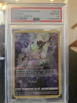 Pokemon Mew GG10 Crown Zenith Galarian Gallery Ultra Rare Full Art Holo PSA 10 - Image 1