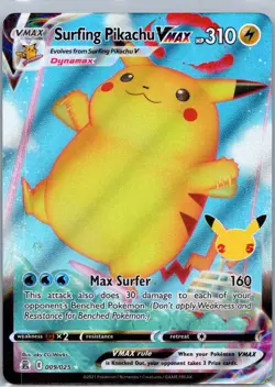 Pokemon TCG Surfing Pikachu VMAX 9/25 Celebrations NM - Image 1