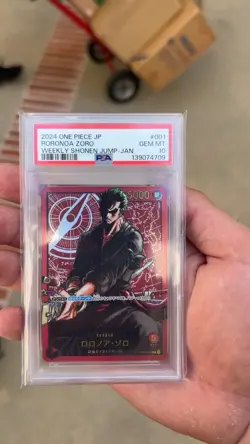 Bandai One Piece CCG Leader Roronoa Zoro Weekly Shonen Jump-Jan #001 PSA 10 2024 - Image 1