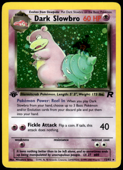 Pokemon Dark Slowbro 12/82 Team Rocket Holo Rare 1st Edition Lightly Played - Image 1