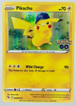 2022 Pikachu (28) Holo Rare Pokemon GO 028/078 NM - Image 1