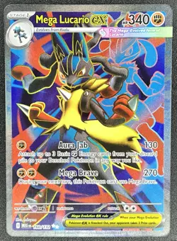 Mega Lucario ex 160/132 Mega Evolution Ultra Rare Full Art Pokemon NM - Image 1