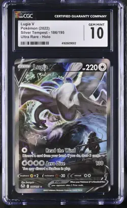LUGIA V 2022 POKEMON SWSH SILVER TEMPEST #186 CGC 10 GEM MINT - Image 1