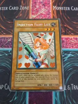 Yugioh Injection Fairy Lily LOD-100 Secret Rare Unlimited Moderately Played - Image 1