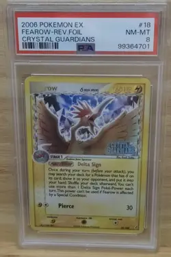 2006 ENGLISH POKEMON EX FEAROW REVERSE HOLO CRYSTAL GUARDIANS PSA 8 - Image 1