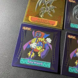 1996 Topps YuGiOh! 2.5” Square Stickers Lot Of 9 Kaiba Joey Red Eyes Time Wizard - Image 2