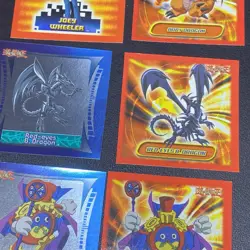 1996 Topps YuGiOh! 2.5” Square Stickers Lot Of 9 Kaiba Joey Red Eyes Time Wizard - Image 5