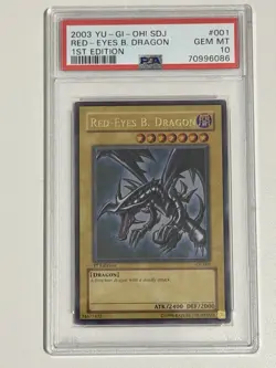 2003 YuGiOh Red-Eyes B. Dragon 1st Edition SDJ-001 PSA 10 GEM MINT - Image 1