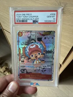 2024 ONE PIECE EB01-EXTRA BOOSTER -MEMORIAL COLL- #006 TONY TONY CHOPPER PSA 10 - Image 1