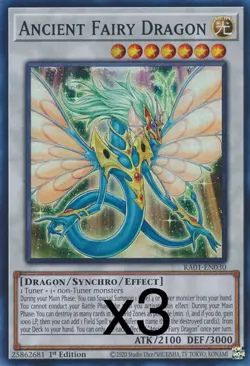3X Yugioh Ancient Fairy Dragon RA01-EN030 Secret Rare 1st Edition NM - Image 1