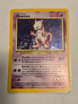 🔥 Mewtwo 10/102 Holo Rare Base Set Pokemon Card - Heavily Played - Still nice! - Image 1
