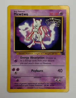 Pokemon TCG card #3 Mewtwo WB black star promo 3 heavily played - Image 1