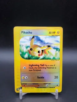 Pikachu 124/165 Expedition Reverse Holo DMG Pokemon Card - Image 1
