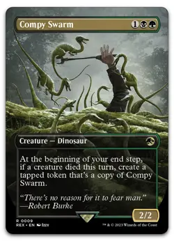 Compy Swarm (Borderless) #9 (NM) Jurassic World REX Magic MTG - Image 1