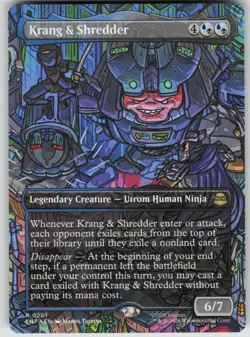 MTG Krang & Shredder Borderless Normal NM TMNT Magic 201 - Image 1