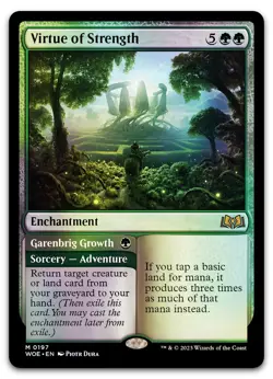 Virtue of Strength #197 (Foil) (NM) Wilds of Eldraine WOE Magic MTG - Image 1