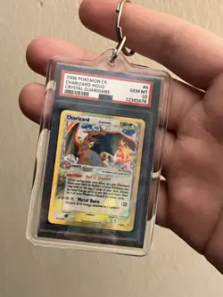 Pokemon Charizard EX Keychain – PSA 10 4/100 Crystal Guardians Holo (2006) - Image 3