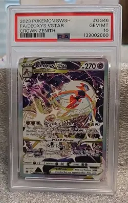 2023 POKEMON SWORD & SHIELD CROWN ZENITH #GG46 FULL ART/DEOXYS VSTAR PSA 10 - Image 1