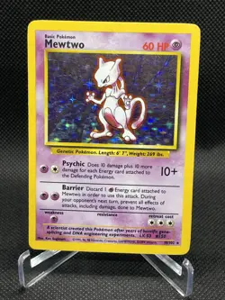 Mewtwo Pokemon TCG 010/102 Base Set Holo-MP - Image 1
