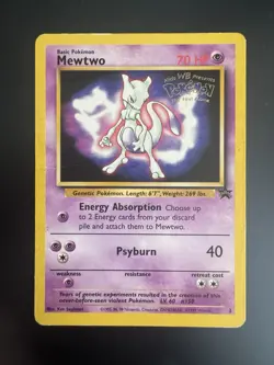 Pokemon TCG Mewtwo Black Star Promo 3 WOTC 1999 WB ‘The First Movie’ Stamp - Image 1