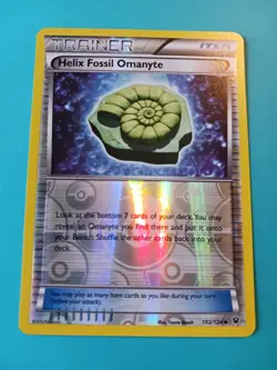 Pokemon TCG Helix Fossil Omanyte Fates Collide 102/124 Reverse Holo Uncommon - Image 1