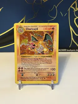 1999 Pokemon Base Set Shadowless Charizard #4/102 Holo Rare Damaged DMG - Image 1