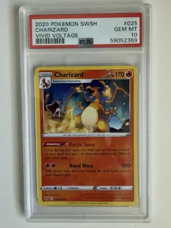 Charizard #025/185 Rev Foil PSA 10 Sword&Shield Vivid Voltage Pokemon 2020 - Image 1