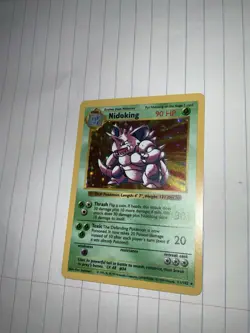 Pokemon Nidoking TCG Base Set Holo Shadowless Rare Card 11/102 View Photos TCG - Image 1