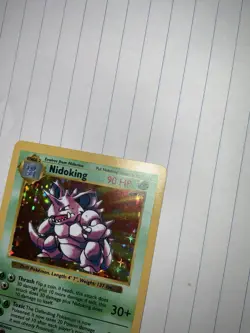 Pokemon Nidoking TCG Base Set Holo Shadowless Rare Card 11/102 View Photos TCG - Image 3