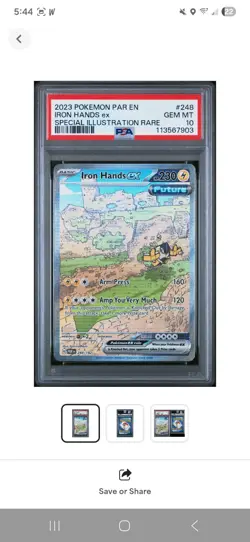 Pokemon Iron Hands ex SV04 Paradox Rift Special Illustration Rare 248/182 PSA 10 - Image 1