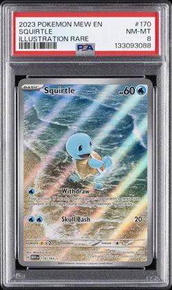 2023 POKEMON MEW EN-151 ILLUSTRATION RARE #170 SQUIRTLE PSA 8 - Image 1
