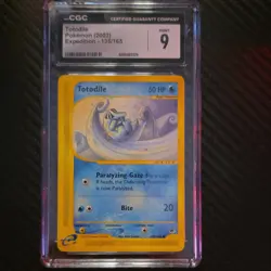 Pokemon Totodile 135/165 Expedition Base Set Common Regular CGC 9 English - Image 1