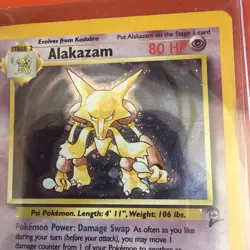 Pokemon Alakazam 1/130 Base Set 2 Holo HP CREASE - Image 4