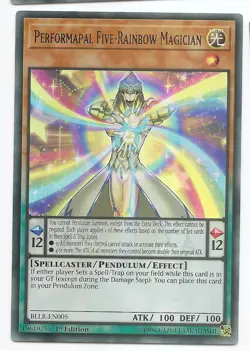 Performapal Five-Rainbow Magician BLLR-EN005 Ultra Rare Yu-Gi-Oh Card 1st New - Image 1